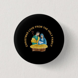 CHAPA REDONDA DE 2,5 CM AMOR NAVIDEÑO DE LA SAGRADA FAMILIA