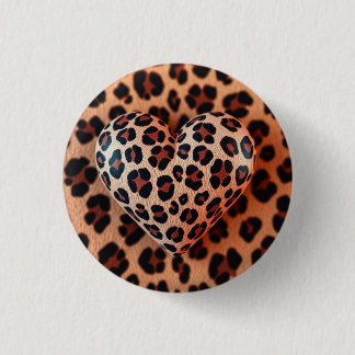 Chapa Redonda De 2,5 Cm Amor por la impresión de leopardo