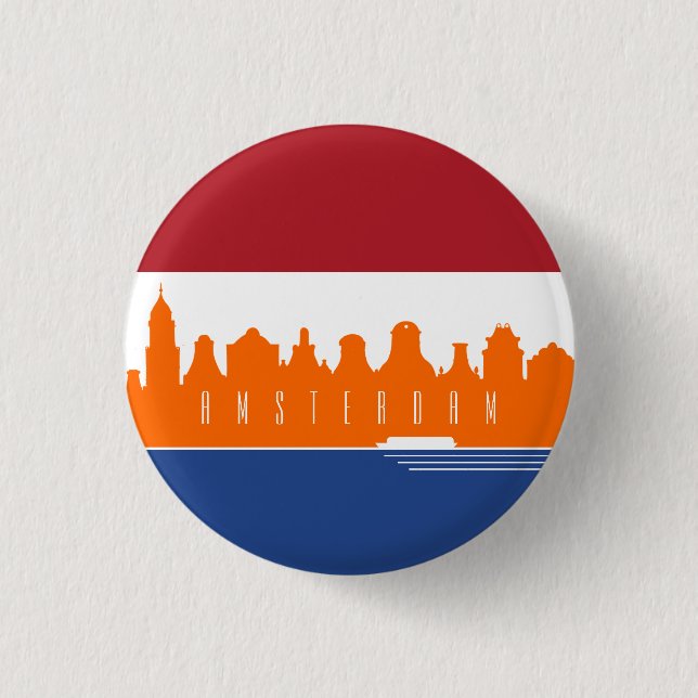 Chapa Redonda De 2,5 Cm Ámsterdam (Anverso)