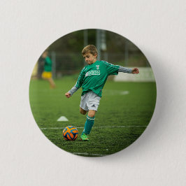 Chapa Redonda De 2,5 Cm Añadir el fútbol de foto infantil