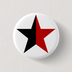 Chapa Redonda De 2,5 Cm Anarchy estrella Clásica (negro/rojo)