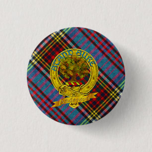 Chapa Redonda De 2,5 Cm Anderson Clan Tartan & Motif