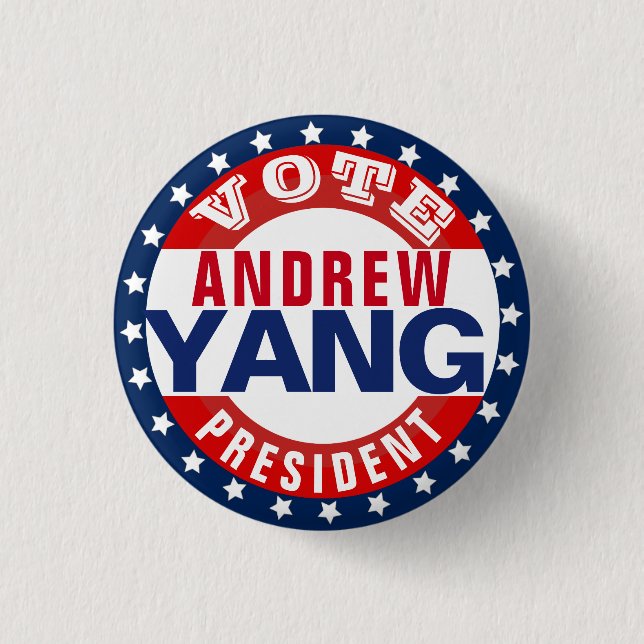 Chapa Redonda De 2,5 Cm Andrew Yang para Presidente (Anverso)