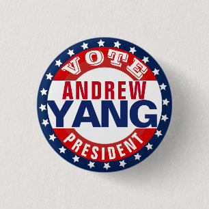 Chapa Redonda De 2,5 Cm Andrew Yang para Presidente