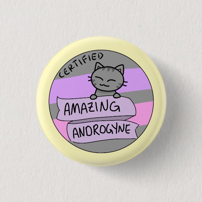 Chapa Redonda De 2,5 Cm Androgyne asombroso (Anverso)