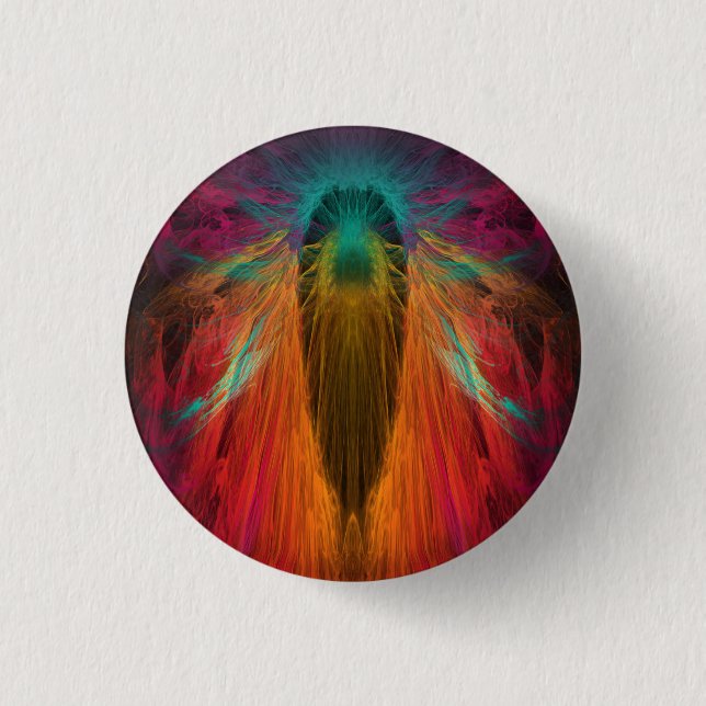 Chapa Redonda De 2,5 Cm Ángel fractal (Anverso)