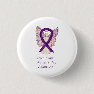 Chapa Redonda De 2,5 Cm Angel Pins, el Día Internacional de la Mujer
