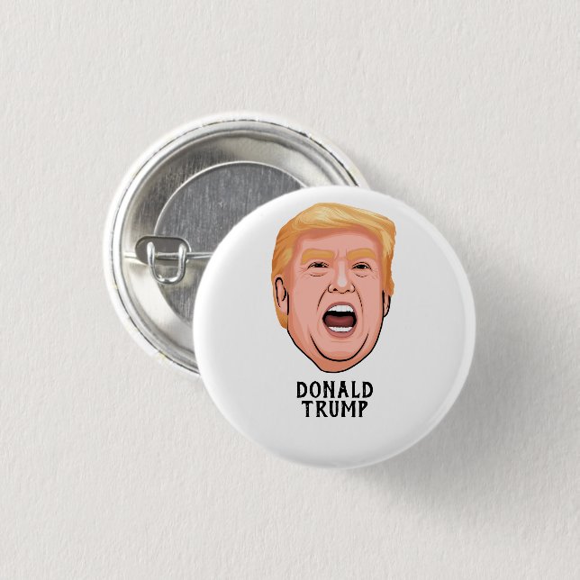CHAPA REDONDA DE 2,5 CM ANGRY DONALD TRUMP PERSONALIZADO (Anverso y reverso)