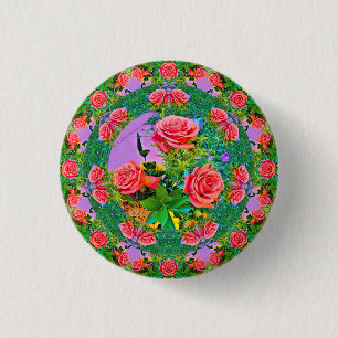 Chapa Redonda De 2,5 Cm Anillos rosas
