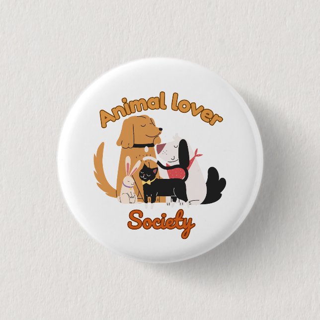 Chapa Redonda De 2,5 Cm Animal Lover Society for Pet lover   (Anverso)