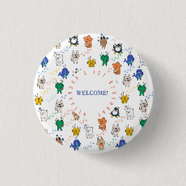 Chapa Redonda De 2,5 Cm Animales salvajes UNOS cortos niños de primer cump