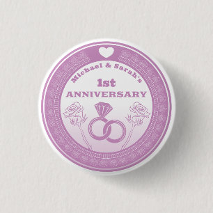Chapa Redonda De 2,5 Cm Aniversario de boda Cambio de aspecto de encaje el