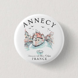 Chapa Redonda De 2,5 Cm Annecy Francia – Venecia de los Alpes