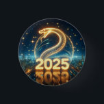 Chapa Redonda De 2,5 Cm Año de la serpiente china<br><div class="desc">año de serpiente 2025. feliz año 2025 de la serpiente de madera</div>