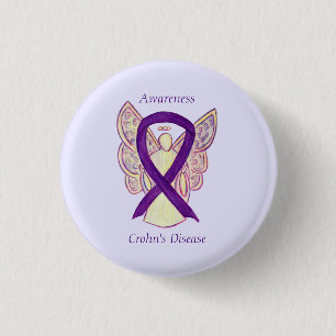 Chapa Redonda De 2,5 Cm Anuncio de la enfermedad de Crohn Angel Pin de Cin