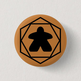 Chapa Redonda De 2,5 Cm Anytime Meeple Black Art Pin