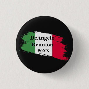 Chapa Redonda De 2,5 Cm Apellido italiano personalizado bandera colores Re
