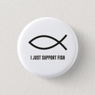 Chapa Redonda De 2,5 Cm Apenas apoyo el símbolo de Ichthys de los pescados