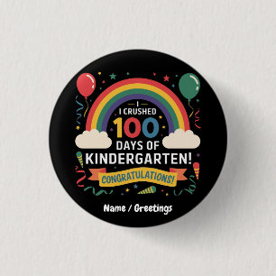 Chapa Redonda De 2,5 Cm Aplasté 100 días de Personalizar de guardería