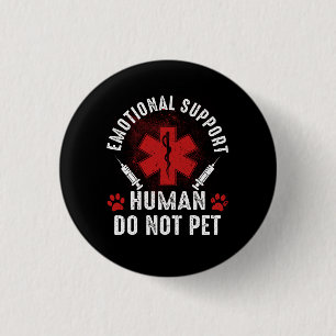 Chapa Redonda De 2,5 Cm Apoyo emocional Humano No Mascota Servicio Perro L