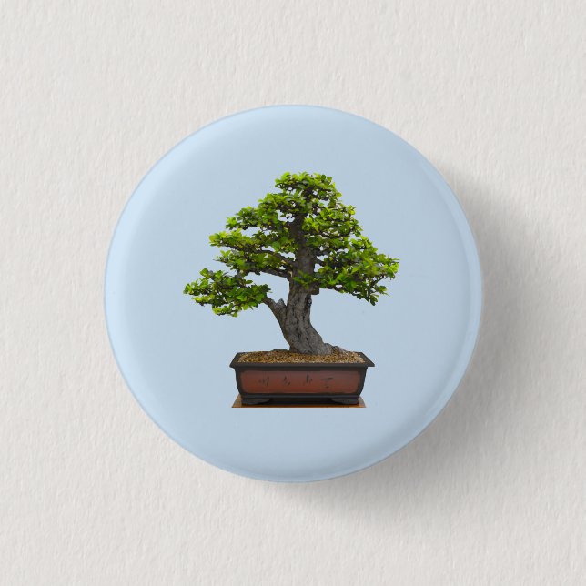 Chapa Redonda De 2,5 Cm árbol bonsai (Anverso)
