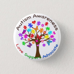 Chapa Redonda De 2,5 Cm Árbol de conciencia del autismo