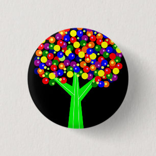 Chapa Redonda De 2,5 Cm Árbol de Dotberry del arco iris