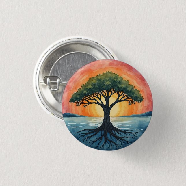 CHAPA REDONDA DE 2,5 CM ÁRBOL DE LA VIDA (Anverso y reverso)