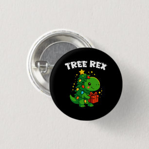 Chapa Redonda De 2,5 Cm Árbol de Navidad Dinosaurio T-Rex Dinos Lindo Fies