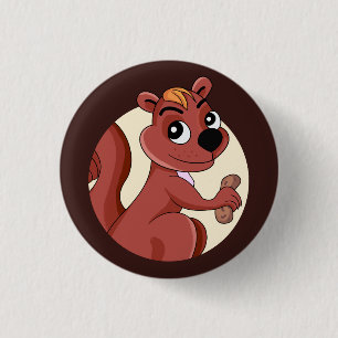 Chapa Redonda De 2,5 Cm Ardilla personalizado con cacahuete