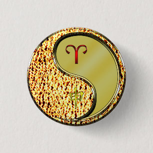 Chapa Redonda De 2,5 Cm Aries y mono Metalizado