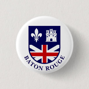 Chapa Redonda De 2,5 Cm Armas de Baton Rouge, Luisiana