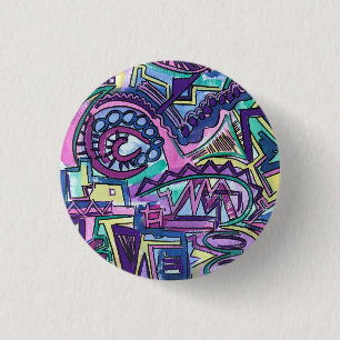 Chapa Redonda De 2,5 Cm Arte abstracto pintado a mano de Libre Albedrío