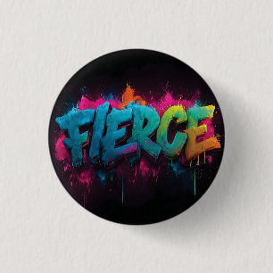 Chapa Redonda De 2,5 Cm Arte callejero digital dinámico con la palabra "fe
