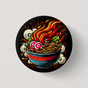 Chapa Redonda De 2,5 Cm Arte callejero japonés de Ramen picante