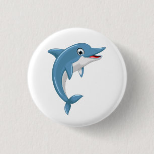Chapa Redonda De 2,5 Cm Arte de dibujos animados de ballena linda-67000
