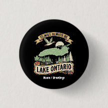 Arte de escena natural retro del lago Ontario vint