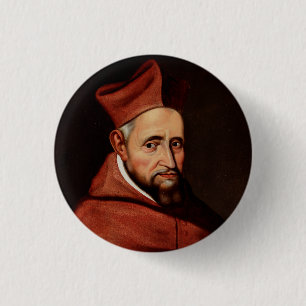 Chapa Redonda De 2,5 Cm Arte de la Biblioteca Romana de San Roberto Belarm
