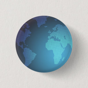 Chapa Redonda De 2,5 Cm Arte de mapa mundial con gradiente de puntos digit