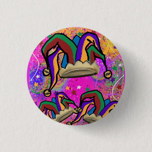 CHAPA REDONDA DE 2,5 CM ARTE DE MARDI GRAS