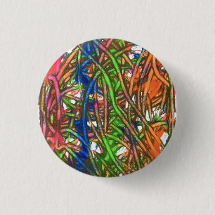Chapa Redonda De 2,5 Cm Arte de mármol rosa, azul, verde, naranja