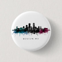 Arte de Massachusetts | Acuarela del horizonte de