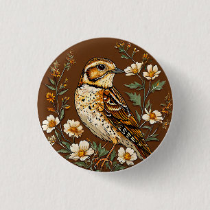 Chapa Redonda De 2,5 Cm Arte de Pájaros Coloridos