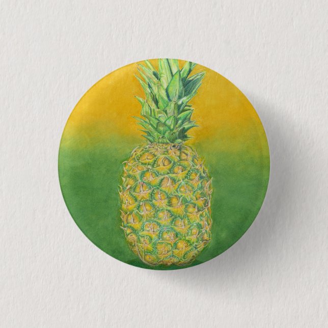 Chapa Redonda De 2,5 Cm Arte de piña (Anverso)