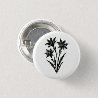 Chapa Redonda De 2,5 Cm Arte de pinceladas de tinta de flores silvestres m