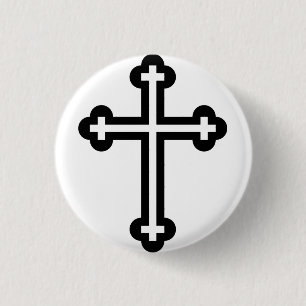 Chapa Redonda De 2,5 Cm Arte de símbolo cristiano moderno minimalista de c