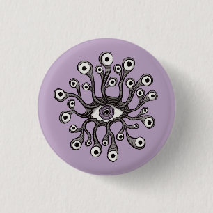 Chapa Redonda De 2,5 Cm Arte de Tentáculo de Ojo Surrealista Weirdcore - P