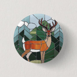 Chapa Redonda De 2,5 Cm Arte De Vidrio Manchado, Arte De Venado De Estilo 