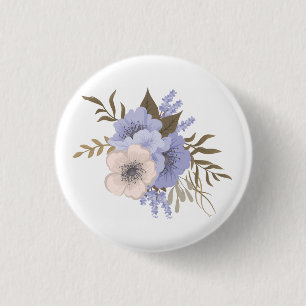 Chapa Redonda De 2,5 Cm Arte Floral de Rosa Vintage    Flores Botánicas Re