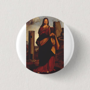 Chapa Redonda De 2,5 Cm Arte gráfico de icono sagrado de Santa Bárbara